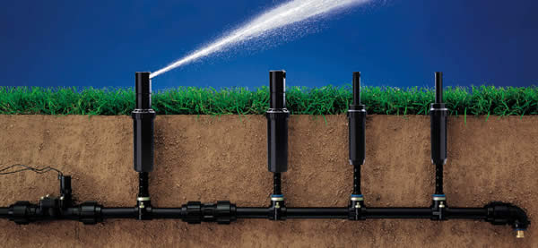 Sezione impianto di irrigazione interrata