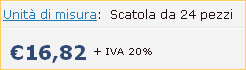 Prezzo per scatola da 24 pezzi
