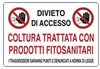 Cartello plastica 30x20 - Coltura trattata prodotti fitosanitari