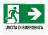 Cartello plastica 30x20 - Uscita di emergenza freccia destra