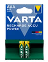 Blister 2 batterie AAA Recharge Accu Power Varta