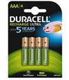 Blister 4 batterie ricaricabili ministilo HR03 Duracell