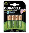 Blister 4 batterie ricaricabili stilo HR6 Duracell