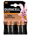 Blister 4 batterie alcaline stilo Duracell Plus