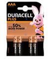 Blister 4 batterie alcaline mini stilo Duracell Plus