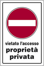 Archivio 2000 Cartello Vietato L'Accesso Proprietà Privata – 32x30 Cm – In Polipropilene – Spagnolo