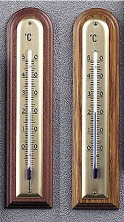 Termometro in legno per ambiente da muro per misurazione temperatura in C°  e F°