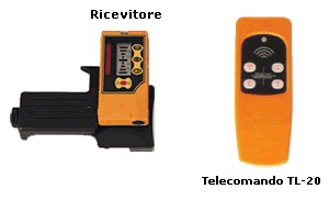 Ricevitore e telecomando per laser in dotazione