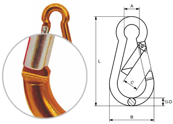 Moschettone a leva alluminio colorato
