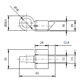 Dimensioni cricchetto 630 per vasistas