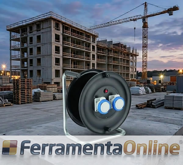 Avvolgicavo elettrico 14626 in cantiere