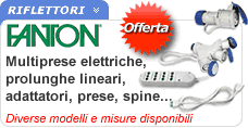 Prese, spine, prolunghe, adattatori, multiprese Fanton