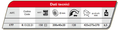Dati tecnici Troncatrice Femi art 732