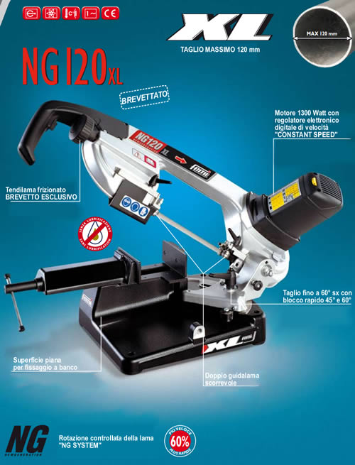 Segatrice a nastro per metallo art NG 120 XL Femi 
