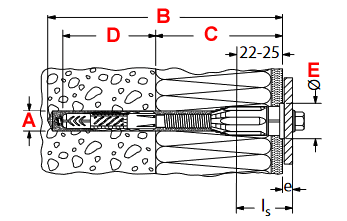 Dettagli misure tassello Thermax