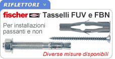 Tasselli Fischer fissaggi leggeri e pesanti