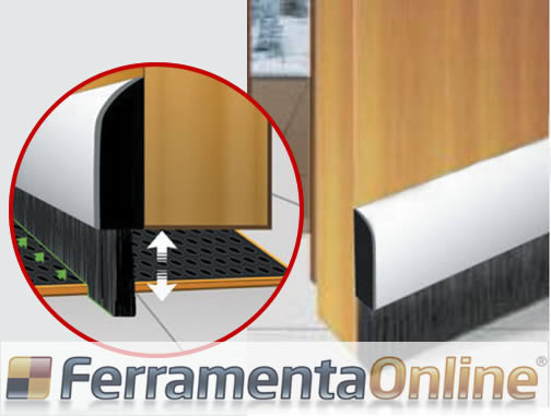 Paraspifferi adesivo rigido con spazzola Paraspifferi sottoporta per pavimenti irregolari