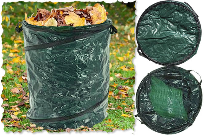 Sacchi Per Giardinaggio 120L | Confezione Da 3 Raccogli Foglie Con Manico In PP Verde, Robusti E Riutilizzabili