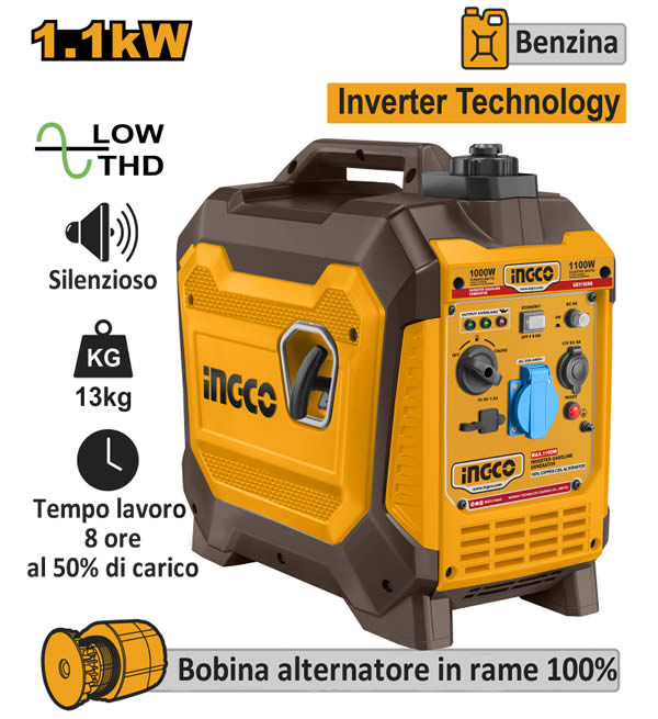 Generatore inverter a benzina 	GEI15006 Ingco
