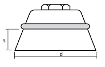 Dimensioni spazzola tazza acciaio HSC