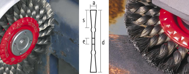 Spazzola circolare fili intrecciati acciaio