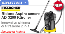 Bidone aspiracenere Karcher ad 3.200 doppio filtro