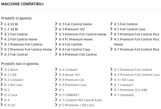 Idropulitrici compatibili