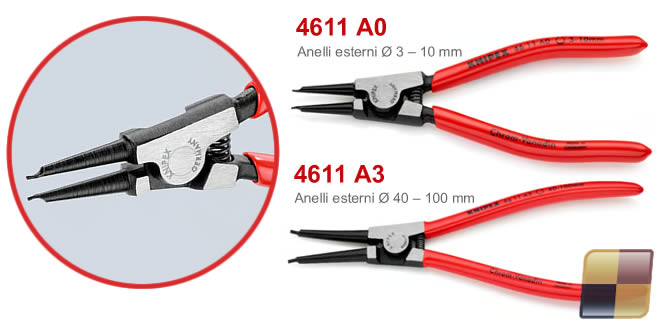 Pinza anelli sicurezza esterni Knipex 4611