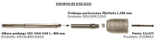 Utilizzare alberino e prolunga per frese a corona