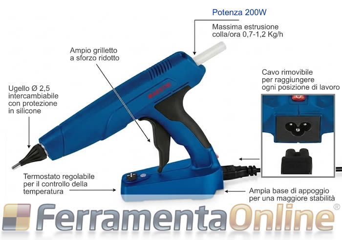 Pistola incollatrice colla a caldo RM200