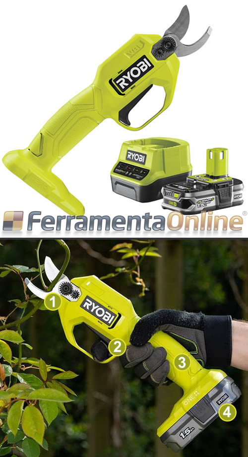 Uso tagliasiepi a batteria Ryobi OHT1855R