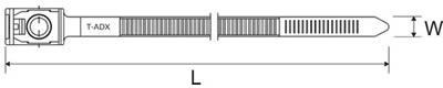 Dimensioni fascetta nylon a sella ADX01 Tecfi
