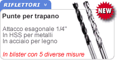 Punte trapano per legno e acciaio