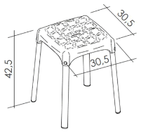 Sgabello doccia gambe fisse