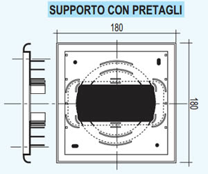 Supporto portina con pretagli