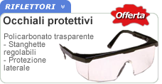 Occhiali protettivi stanghette regolabili