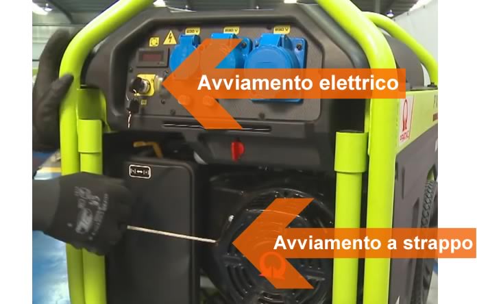 Avviamento elettrico generatore