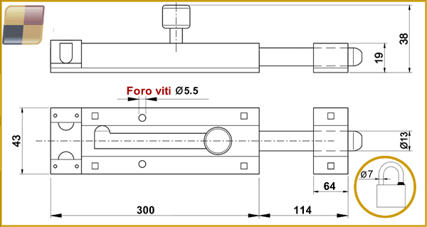 Catenaccio pesante porta lucchetto