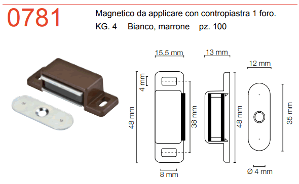 Piastra inox riparazione cerniera anta mobile