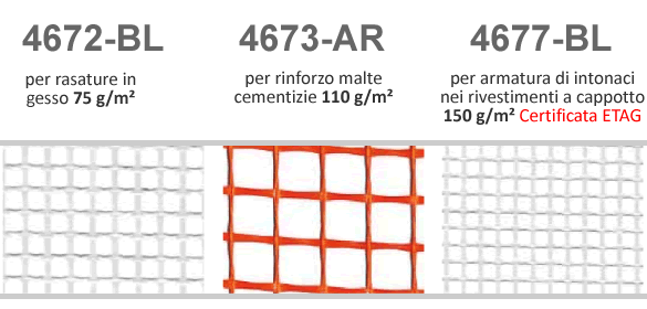 Reti fibra di vetro per edilizia