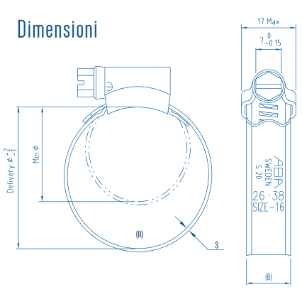 Dimensioni ABA 12 mm