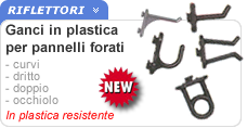 Ganci plastica per pannelli forati