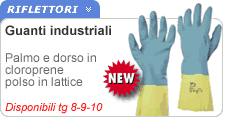 Guanti industriali in cloroprene e lattice