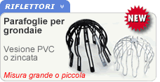 Parafoglie in plastica e zincato per grondaie