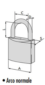 Dimensioni lucchetto Cisa arco normale