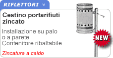 Cestino zincato porta rifiuti