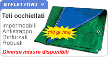 Teli occhiellati in polietilene impermeabili