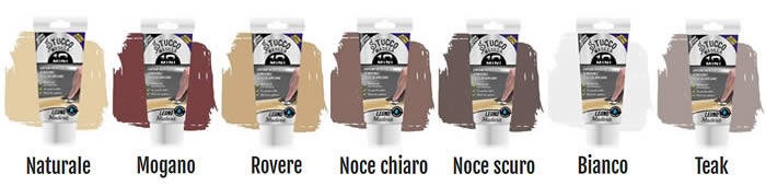 Gamma colori stucco legno tubetto