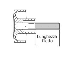 Lunghezza perno volantino nylon