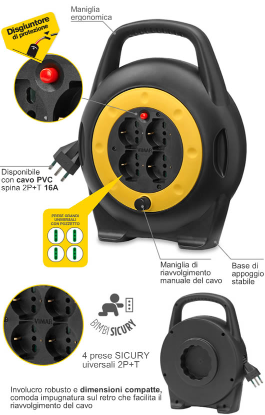 Avvolgicavo Vimar10mt con disgiuntore